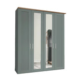 Kempton Sage Green 4 Door Hinged Wardrobe - Pendle Village Furniture